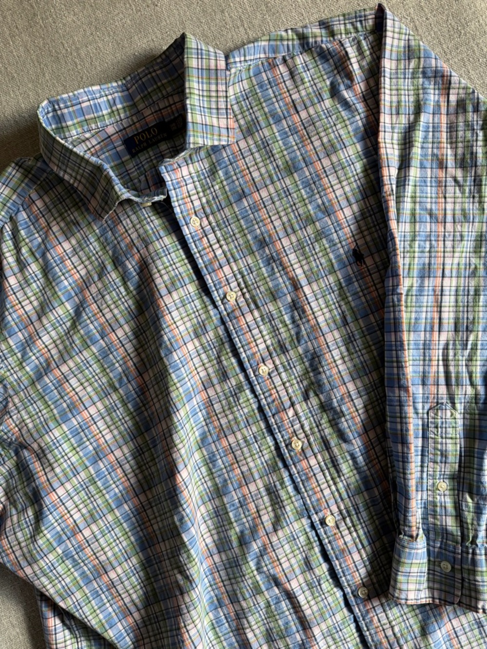 Polo Ralph Lauren multicolor plaid men’s Long Sleeve Poplin Shirt 3XB